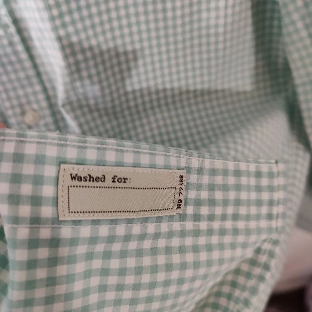 Slim Fit Light Mint Gingham Button-Up Shirt -